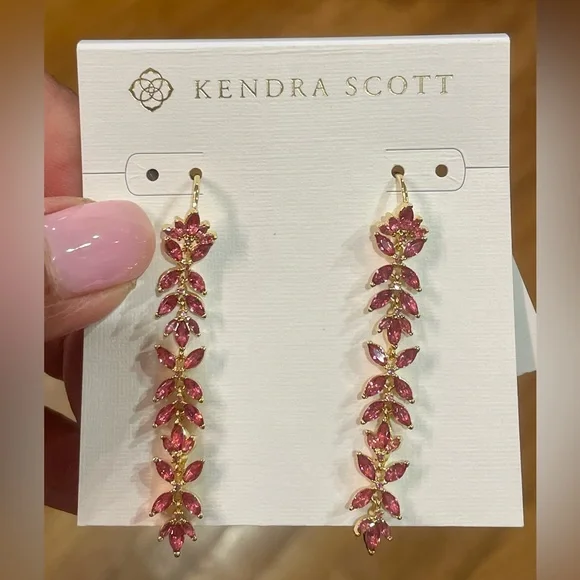 NWT - Kendra Scott Rosalie Mixed Cut Stone Linear Drop Earrings - Picture 1 of 2